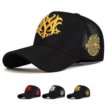 Мужская и женская бейсболка весна-лето сетчатая спортивная кепка с вышивкой легкая дышащая козырек солнцезащитные козырьки чёрный/белый