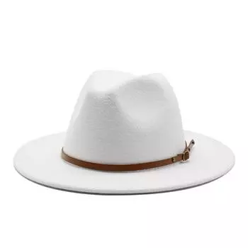 Мужская и женская белая шерстяная шляпа-цилиндр, модная джазовая шляпа, фетровая шляпа M56-58cm темно-серого