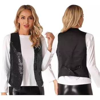 Мужская и женская блестящая жилетка для вечеринок, светоотражающая безрукавка со стразами для фестивалей и танцевальных выступлений M белый