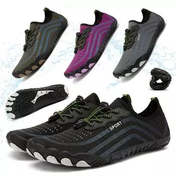 Мужская и женская босиком обувь для плавания в воде, быстросохнущая обувь для плавания в воде, пляжные сандалии вверх по течению, йога, река, море, дайвинг, серфинг, забродные кроссовки 35 зелёный