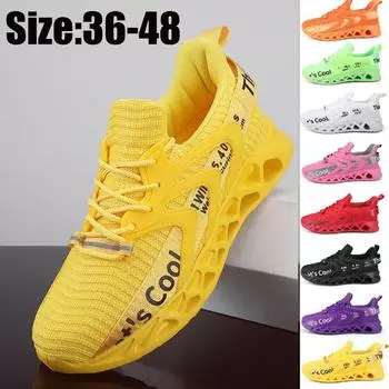 Мужская и женская дышащая легкая сетчатая обувь для бега на открытом воздухе, большая пара обуви для бега, повседневная спортивная обувь 36 белый