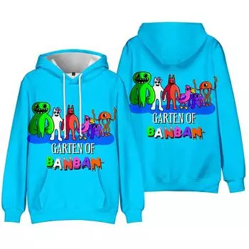 Мужская и женская флисовая толстовка с капюшоном Garten of Banban с рисунком из мультфильма весна-осень, модная толстовка с капюшоном, повседневный мужской спортивный костюм, уличная одежда XS