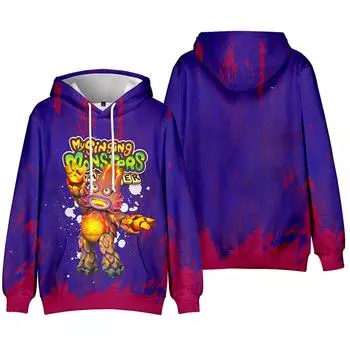 Мужская и женская флисовая толстовка с капюшоном My Singing Monsters Cartoon Printed Spring Autumn Pullover Sweatshirt Fashion Hoodies Casual Men Sports Suit Streetwear XS