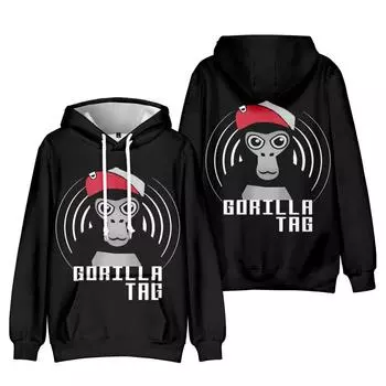 Мужская и женская флисовая толстовка с капюшоном Gorilla Tag Cartoon Printed Spring Autumn Pullover Hoodies Casual Men Tracksuit Streetwear XS