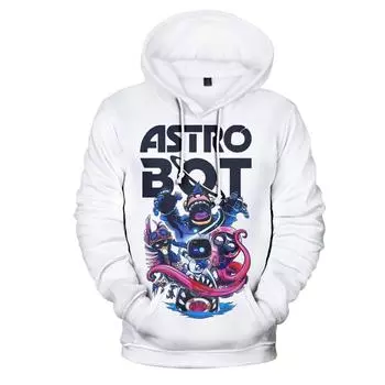 Мужская и женская флисовая толстовка с капюшоном с принтом Astro Bot весна-осень, модная толстовка с капюшоном, повседневная, в стиле хип-хоп, новый мужской спортивный костюм в уличном стиле XS