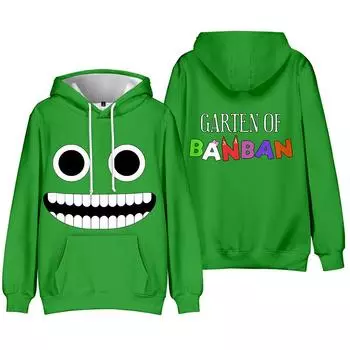 Мужская и женская флисовая толстовка с капюшоном Garten of Banban с рисунком из мультфильма весна-осень, модная толстовка с капюшоном, повседневный мужской спортивный костюм в стиле хип-хоп, уличная одежда XS