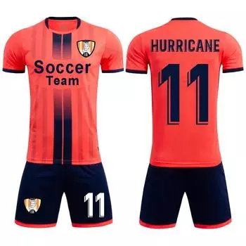 Мужская и женская футбольная майка, комплект униформы, детская сублимационная футбольная форма, одежда, футбольные рубашки, спортивная форма, тренировочный костюм, оранжевый XS Height 140-150CM