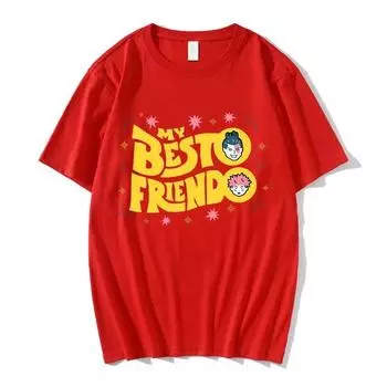 Мужская и женская футболка Jujutsu Kaisen My Besto Friendo Todo Aoi, новинка, футболка из 100% хлопка, футболки с аниме, футболка большого размера с круглым вырезом S