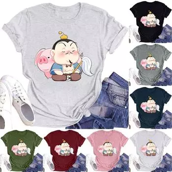 Мужская и женская футболка с круглым вырезом и короткими рукавами L чёрный