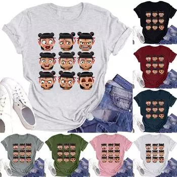 Мужская и женская футболка с круглым вырезом и короткими рукавами L