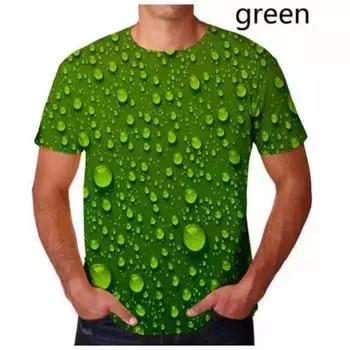 Мужская и женская футболка унисекс с принтом в виде капель воды на 3D-принте, футболка с короткими рукавами S