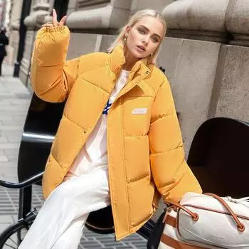 Мужская и женская хлопковая куртка одинакового размера, короткая хлопковая куртка большого размера, свободная и утолщенная хлопковая куртка M розовый