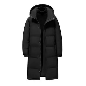 Мужская и женская хлопковая куртка с капюшоном и длинным рукавом, теплая пуховая куртка, однотонная, средней длины, утолщенная стеганая верхняя одежда S белый