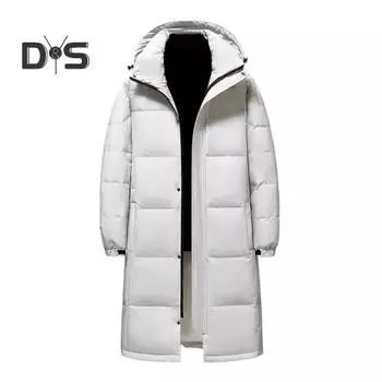 Мужская и женская хлопковая куртка с капюшоном и длинным рукавом, теплая пуховая куртка, однотонная, средней длины, утолщенная стеганая верхняя одежда S чёрный