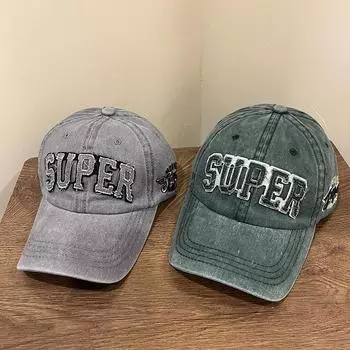 Мужская и женская именная уличная рэкетная хип-хоп кепка с козырьком, старая потертая кепка, бейсболка с вышивкой в стиле ретро M56-58cm чёрный