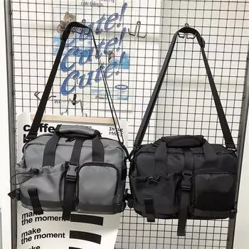 Мужская и женская крутая сумка-переноска унисекс Lovers на одно плечо чёрный