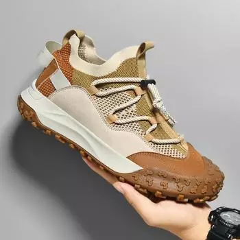 Мужская и женская легкая походная обувь, уличная спортивная обувь на толстой подошве 36 коричневый