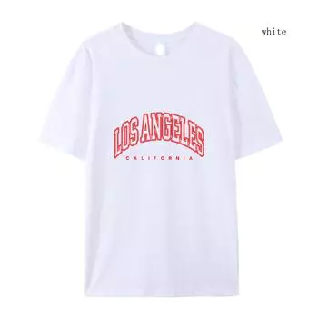 Мужская и женская летняя футболка Los Angeles с короткими рукавами, футболка с двойным контуром, женская футболка, одежда больших размеров XS