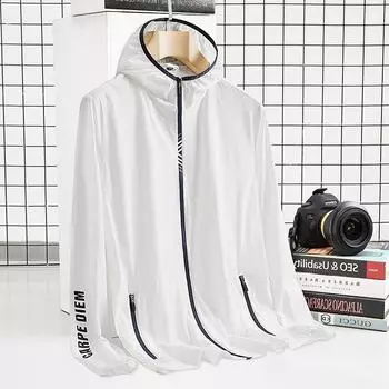 Мужская и женская летняя одежда из кожи, ультратонкая дышащая солнцезащитная одежда, ветрозащитная куртка для пляжа, велоспорта, женщин M белый