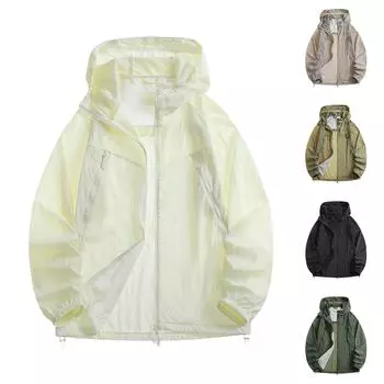 Мужская и женская летняя спортивная уличная легкая дышащая анти-ультрафиолетовая одежда для пар с защитой от солнца L армия зеленый