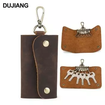 Мужская и женская мини-сумка для ключей из натуральной кожи с возможностью подвешивания на пояс