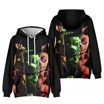Мужская и женская мода Five Nights At Freddy s Hoodies Streetwear Harajuku Casual Cartoon Printed Hooded Pullover Sweatshirts XS