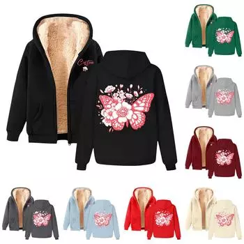 Мужская и женская мода. Одно и то же пальто с флисовой толстой толстовкой с капюшоном. Кардиган с капюшоном. L чёрный