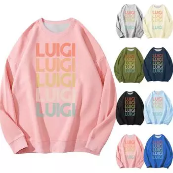 Мужская и женская мода повседневная блузка с длинными рукавами и круглым вырезом L армия зеленый