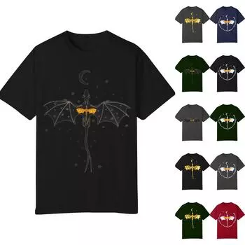 Мужская и женская мода повседневная футболка с принтом «четвертый», круглый вырез, пуловер, топы с коротким рукавом L армия зеленый