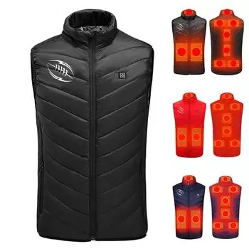 Мужская и женская мода повседневный теплый умный обогреваемый печатный жилет L чёрный