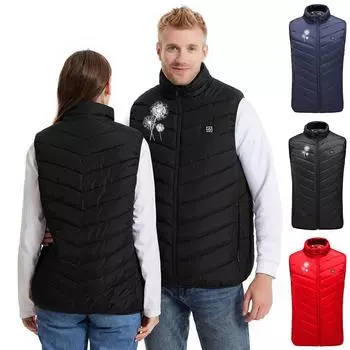 Мужская и женская мода повседневный теплый умный обогреваемый печатный жилет XL чёрный