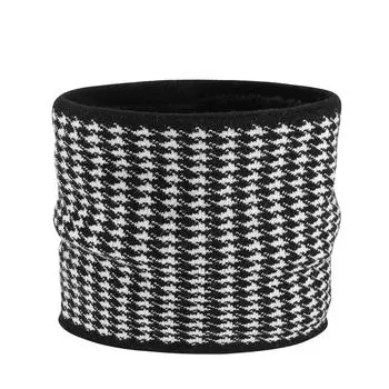 Мужская и женская мода, зимняя теплая шея с рисунком «гусиная лапка», защита от холода для езды на велосипеде, универсальный чехол для шеи с флисовой подкладкой