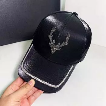 Мужская и женская модная бейсболка с рогами, солнцезащитный козырек от солнца чёрный