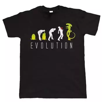 Мужская и женская модная футболка «Забавная эволюция пришельцев», унисекс, научно-фантастическая футболка, топы унисекс для отдыха, унисекс, летняя футболка большого размера, Ropa Hombre 4XL