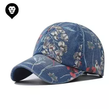 Мужская и женская модная кепка, модная джинсовая бейсболка с принтом, простая шляпа Adjustable