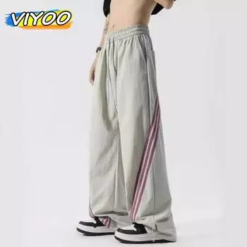 Мужская и женская модная одежда Y2K Мешковатые брюки-карго Быстросохнущие спортивные штаны Брюки Полосатые брюки Повседневные брюки Уличная одежда Спортивные брюки Спортивные костюмы