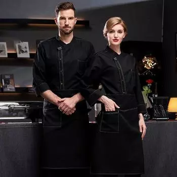 Мужская и женская модная рабочая одежда для столовой, ресторана, отеля, шеф-повара, двубортная куртка шеф-повара с длинными рукавами XXXXL белый