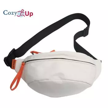Мужская и женская нагрудная сумка Cozy Up большой вместимости, повседневная нейлоновая сумка через плечо, однотонная сумка через плечо 34x8x15cm белый