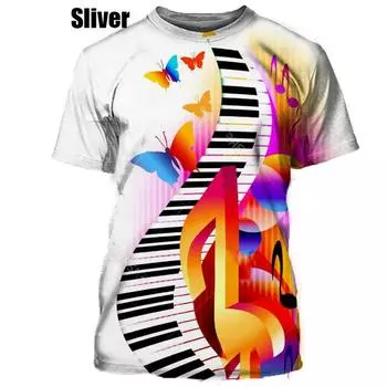 Мужская и женская новая мода новейшая 3D-печатная футболка Music Note Fashion с короткими рукавами футболка 3D мужские и женские топы пуловер футболка XXS-6XL S