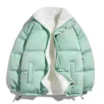 Мужская и женская новая толстая кашемировая осенне-зимняя однотонная теплая куртка на хлопковой подкладке для любителей повседневная куртка на хлопковой подкладке из овечьей шерсти S белый