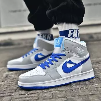 Мужская и женская обувь AJ1 серая/белая/синяя/черная/белая Panda водонепроницаемая ретро с высоким берцем баскетбольная и повседневная спортивная обувь 39