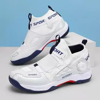 Мужская и женская обувь для бадминтона, обувь для настольного тенниса для пар, кроссовки для волейбола, повседневная обувь с противоскользящим покрытием 36 синий/белый