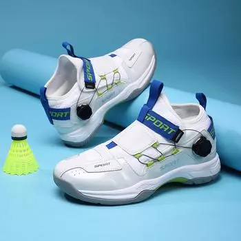 Мужская и женская обувь для бадминтона, обувь для настольного тенниса для пар, кроссовки для волейбола, повседневная обувь с противоскользящим покрытием 36 синий/белый