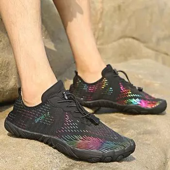 Мужская и женская обувь для босых ног, модная пляжная обувь, быстросохнущие походные легкие спортивные сандалии, дышащие кроссовки 36-46 36 светло-серый