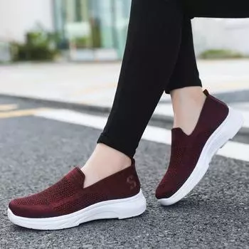 Мужская и женская обувь для ходьбы в одном стиле, сетчатая дышащая обувь с одной педалью, плетеная, для здоровья ног, обувь для пожилых людей, повседневная обувь для прогулок в парке 36 серый