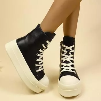 Мужская и женская обувь, парусиновые туфли на платформе, гигантские туфли, черные, для ходьбы, скейтбординга, высокие дизайнерские туфли для мужчин и женщин 35