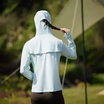 Мужская и женская одинаковая солнцезащитная одежда Ice Silk UPF + разборная виниловая куртка с широкими полями и защитой от ультрафиолета для пары мужская M