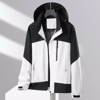 Мужская и женская однослойная тонкая дышащая уличная альпинистская одежда, осенняя новая ветрозащитная водонепроницаемая куртка L белый