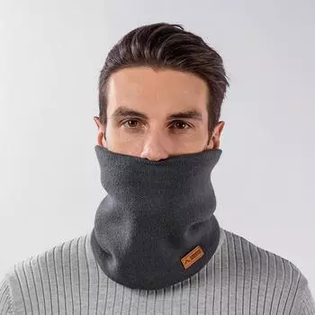 Мужская и женская осенне-зимняя утепленная двухслойная шейная повязка унисекс, однотонная, с флисовой подкладкой, трикотажная шерстяная повязка на шею 24*21*2