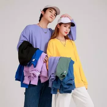 Мужская и женская осенняя однотонная толстовка с длинными рукавами, легкая махровая толстовка, повседневный пуловер для тренировок, рубашка, топы для женщин и мужчин XS белый